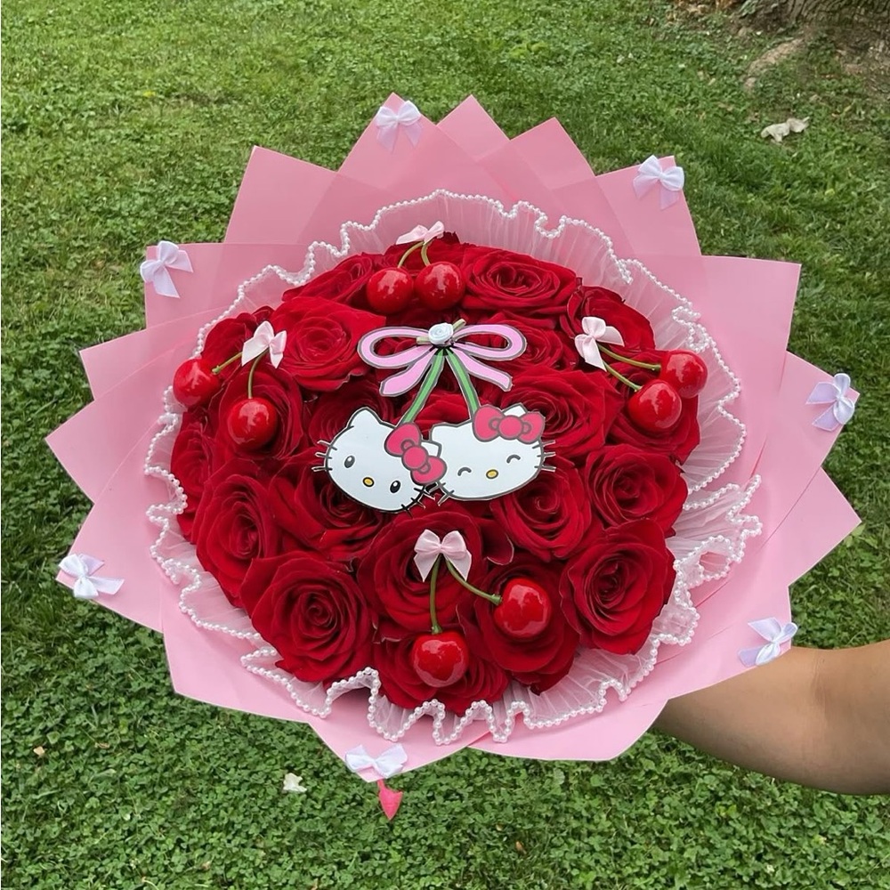 Red and Pink hello kitty bouquet eternal
